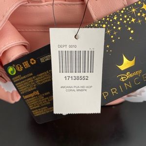 Loungefly Disney backpack purse muana pink coral flowers